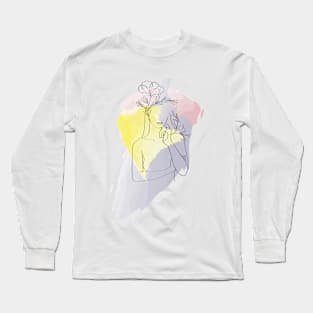 Girl dreams on a gentle background Long Sleeve T-Shirt